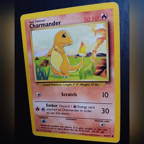 Charmander Pokemon Card - Base Set - NO. 46/102 Common Non-Holo - Picture 6 of 10